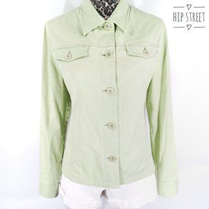 JONES NEW YORK Stretch Cotton Button Front Jean Jacket M
